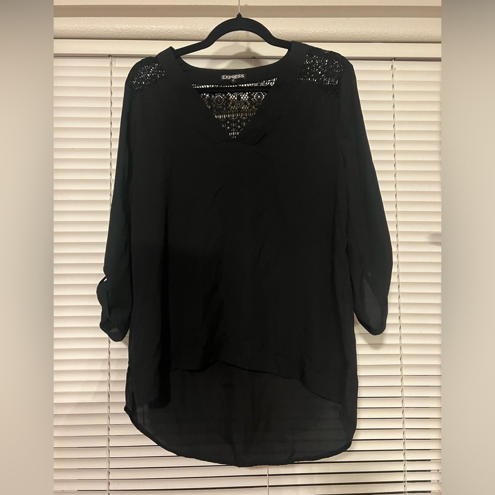 Express black chiffon blouse